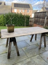 Wood Trestle Table Ideal for Diy Projects Large.