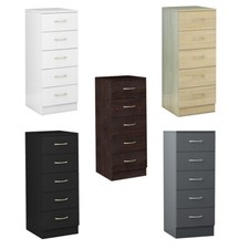 Narrow Tall Chest of 5 Drawers