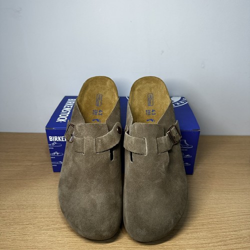 Birkenstock boston taupe suede - birkenstock,