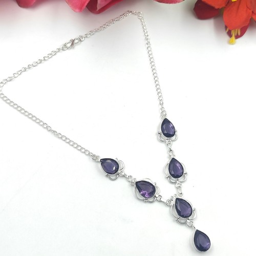Purple amethyst gemstone - gemstone, 925