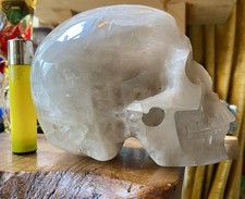Natural Quartz Crystal Carved Skull , Healing