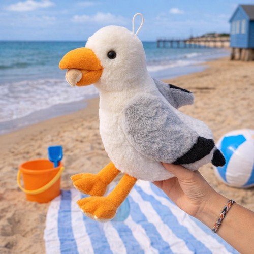 Large seagull plush - plush, toy