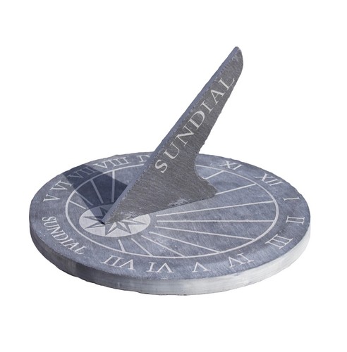 Round slate sundial natural - slate,