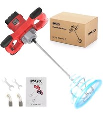 IMAYCC New Cement Mixer, 2100W Paddle Mixer, Concrete Mixer with 6 Speed