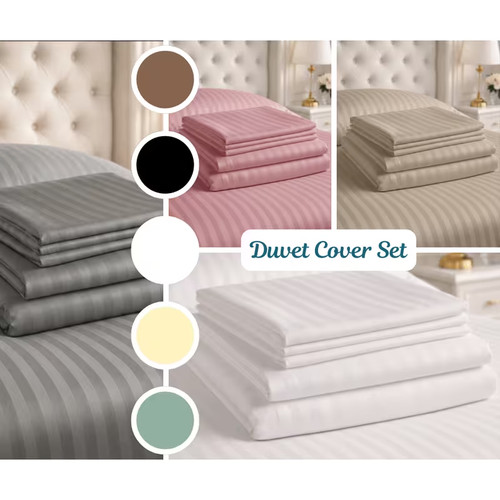 Luxury stripe duvet cover set - luxury,