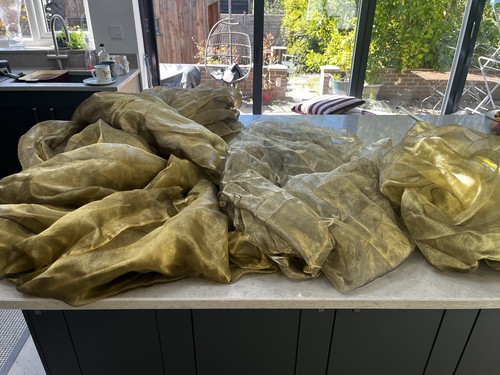 Gold organza fabric 13m - organza, x