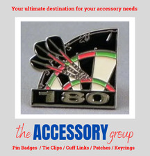 New Darts Badges 180 Dart Board and Darts Metal Enamel Pin Badge