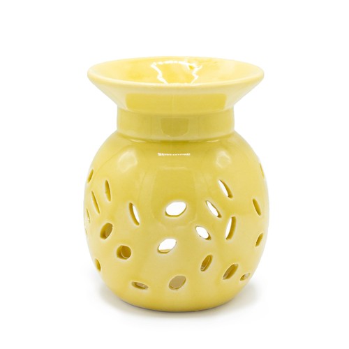 Floral oil burner yellow - oil,