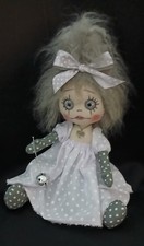 HAND MADE "18 RAG DOLL, GLASS