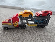 Beautiful American toy truck and trailer car hauler With Cars Vintage KY Brand