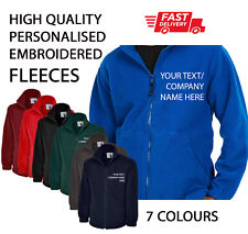 Custom Personalised Fleece Jacket Work Wear Embroidered Company TEXT Warehouse