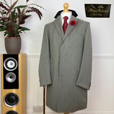 PAUL SMITH Pure Wool British COVERT Coat Overcoat Velvet Collar Jacket Grey (L)