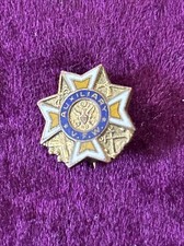 US Military Auxiliary VFW Veterans of Foreign Wars Enamelled Pin Badge -#1