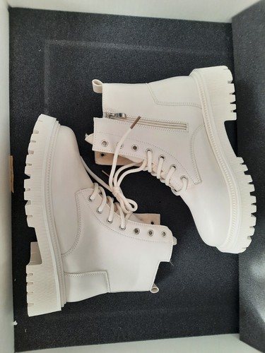Women lace combat boots - lace, up