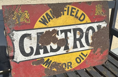 Vintage castrol enamel flange - vintage,