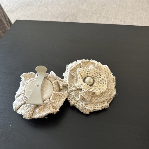 Pair burlap lace - burlap, flower