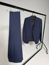 THEORY Blue Slim Fit Men Suit in Precision Ponte - Size 32 - Like New