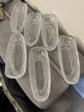 Glass Sweetcorn Dishes Corn on the Cob Plates Retro Set of 6 Vintage