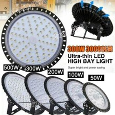 100/200/300/500W LED High Bay Light Low Bay UFO Warehouse Industrial Lights HOT