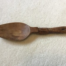 Vintage Hand Carved Wooden Spoon 12.5 inches Long Treen