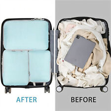 4Pcs Compression Bags Travel Storage Organiser Suitcases Packing Cubes Luggage