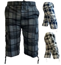 Mens Checked 3/4 Long Length