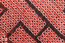 vintage Japanese silk shibori fabric artisan hand tie dye red brown dot 6