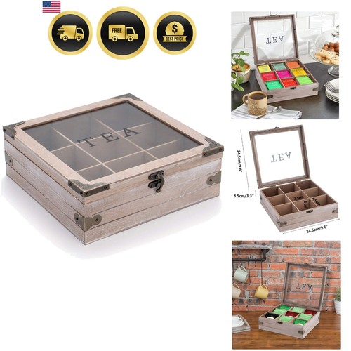 Tea box organizer - rustic,