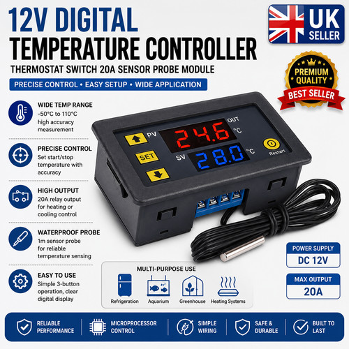 12v digital temperature - digital,