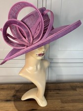 VV John Charles Lilac Pink Sinamay Fabric Oval Hat Wedding Mother Bride Races