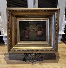 20th Century Oil Painting ‘Still Life Fruit, Grapes & Peaches’