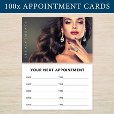 100 x Appointment Cards Hairdresser Salon Hair Stylist Beauty Makeup Freepost