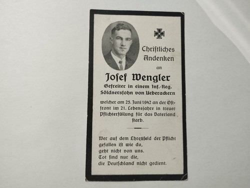 Ww2 german death card - ww2,