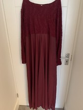 Maroon Glitter Abaya Maxi Lace Worn Once. Size 58 Uk 14