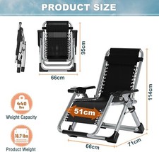 NO CUSHIONS Zero Gravity Chair Folding Reclining Chair CHAIR ONLY!