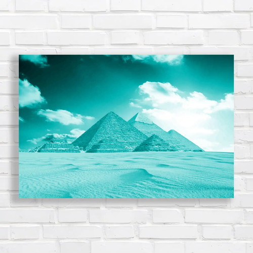 Pyramids giza teal canvas - pyramids,
