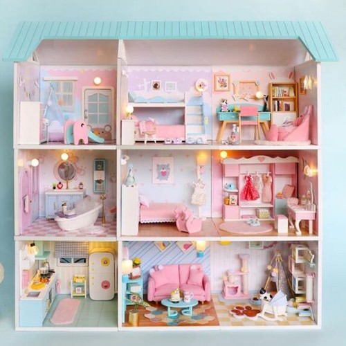Wooden dollhouse miniature - wooden,
