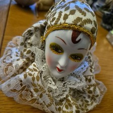 Vintage Venetian Mask porcelain Harlequin Head 