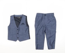 Next Boys Blue Check Trouser Suit Set, Size 2 Years