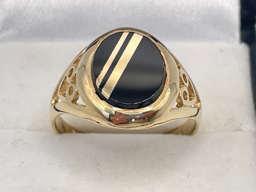 9ct gold hallmarked onyx - 9ct,