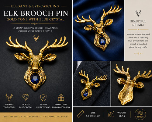 Gold tone elk - gold,