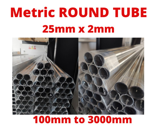 Aluminium round tube 25mm x - round,