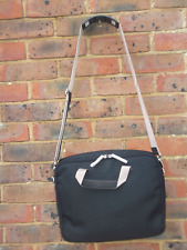 Radley black textile laptop bag shoulder bag lilac trim 35 cm x 27 cm