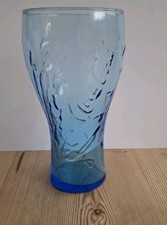 Coca Cola Coke McDonald’s Splash Glass Blue Vintage Collectible