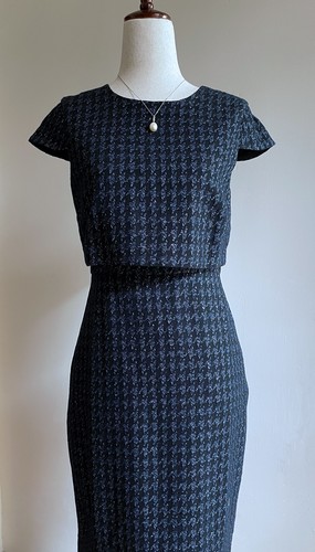 Crew navy silver houndstooth - navy,