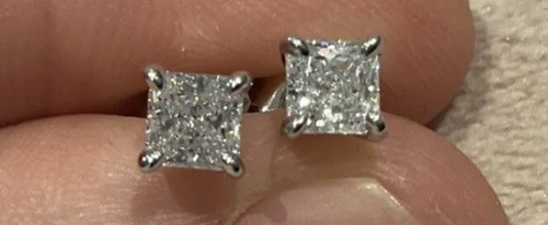 Princess cut diamond stud - princess,