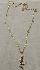 Beautiful Turkish Design 18k Gold Plated Large Snake ? Zircon Pendant Necklace 