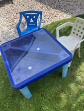 CHILDS SANDPIT/WATER/ACTIVITY PLAY TABLE, 2 CHAIRS, & PERPEX LID. GREAT COND.