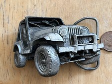 Bergamot brass works belt buckle J-39 Jeep Wrangler 3D USA 1978 Size~75x50mm 