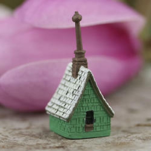 Green cottage bird house - bird,